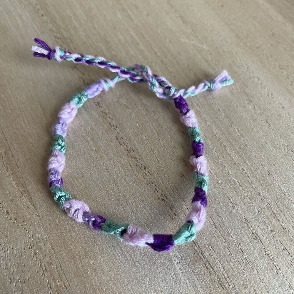 Farida Bracelet, anklet, trendy, comfortable, tie, embroidery thread, woven, gif